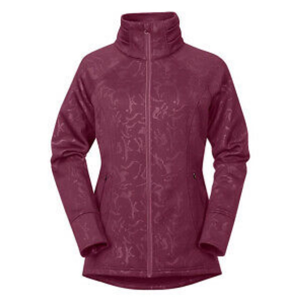 Kerrits Flex Fleece zip up front embossed horse jacket Berry size S